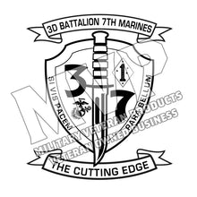 Load image into Gallery viewer, 3D Battalion 7th Marines USMC Unit Logo, 3/7 USMC Unit Logo, Third Battalion Seventh Marines
