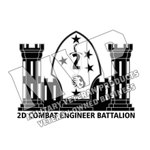 Load image into Gallery viewer, 2nd Combat Engineer Battalion USMC Unit Logo, 2D CEB USMC Unit Logo
