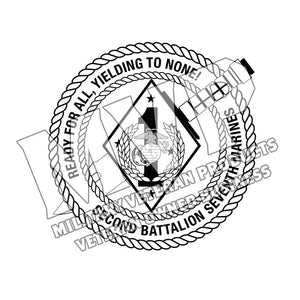 2/7 USMC Unit Logo, 2dBn 7th Marines, Second Battalion 7th Marines Unit Logo