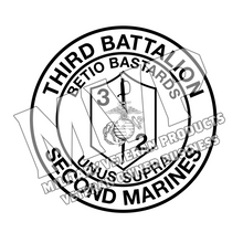 Load image into Gallery viewer, Third Battalion Second Marines Unit Logo, 3rdBn 2nd Marines, 3/2 USMC Unit Logo
