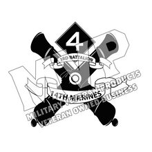 Load image into Gallery viewer, Third Battalion Fourteenth Marines Unit Logo, 3/14 USMC Unit Logo, 3rdBn 14th Marines, 3d Battalion 14th Marines
