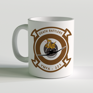 VMFA-323 unit coffee mug, USMC Death Rattlers, USMC unit coffee mug