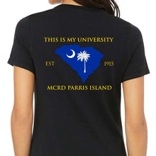 Load image into Gallery viewer, Ladies&#39; USMC Fraternity T-Shirt-Parris Island &amp; San Diego

