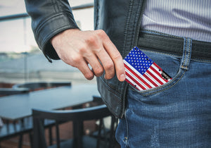 Full Color American Flag RFID Blocking Metal Wallet