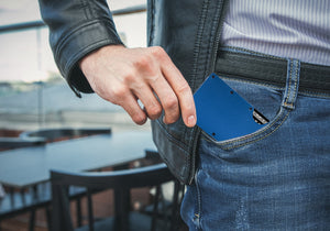 Tropical Blue RFID Blocking Metal Wallet