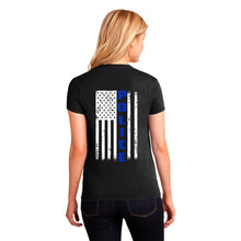 Load image into Gallery viewer, Ladie&#39;s Police T-Shirt - First Responder Shirt for Women, Thin blue line shirt for women, back the blue, back the badge, Police apparel for women, ladie&#39;s police t-shirt
