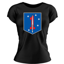 Load image into Gallery viewer, 1st MSOB USMC Unit ladie&#39;s T-Shirt, 1st MSOB logo, USMC gift ideas for women, Marine Corp gifts for women 1st Marine Raider Bn 
