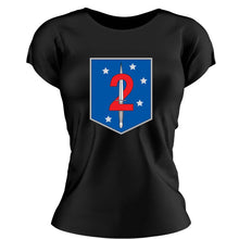 Load image into Gallery viewer, 2nd MSOB USMC Unit ladie&#39;s T-Shirt, 2nd MSOB logo, 2nd Special Operations Battalion USMC Unit Logo, USMC gift ideas for women, Marine Corp gifts for women 2nd Marine Raider Bn 
