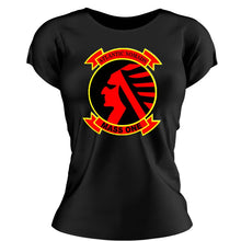 Load image into Gallery viewer, Marine Air Support Squadron-1  (MASS-1) Women&#39;s Unit Logo T-Shirt, MASS-1 USMC Unit logo, MASS-1 Marines USMC MASS-1
