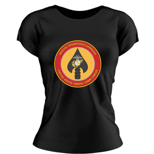 MSOB USMC Unit ladie's T-Shirt, MSOB logo, USMC gift ideas for women, Marine Corp gifts for women Marine Special Operations Battalion