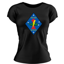 Load image into Gallery viewer, 1st Tank Battalion Women&#39;s Unit Logo Black Short Sleeve T-Shirt
