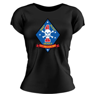 1st Recon Unit Logo Black Women's T-Shirt