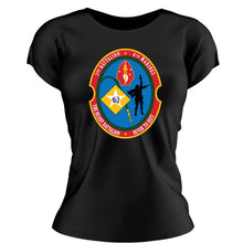 Load image into Gallery viewer, Second Battalion Sixth Marines USMC Unit ladie&#39;s T-Shirt, 2/6 USMC Unit logo, USMC gift ideas for women, Marine Corp gifts for women 2nd Battalion 6th Marines
