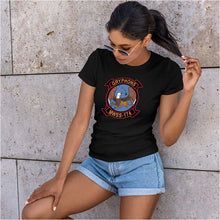 Load image into Gallery viewer, MWSS-174 USMC Unit ladie&#39;s T-Shirt, MWSS-174 logo, USMC gift ideas for women, Marine Corp gifts for women Marine Wing Support Squadron 174 black
