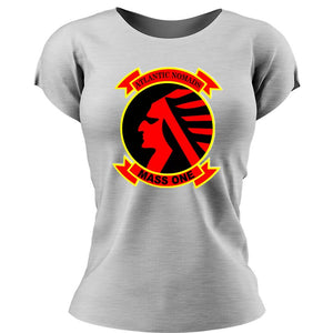 Marine Air Support Squadron-1  (MASS-1) Women's Unit Logo T-Shirt, MASS-1 USMC Unit logo, MASS-1 Marines USMC MASS-1