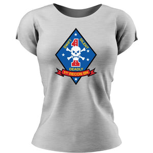 1st Recon Unit Logo Heather Grey Women's T-Shirt
