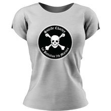 Load image into Gallery viewer, 1st Bn 7th Marines Suicide Charley USMC Unit ladie&#39;s T-Shirt, 1st Bn 7th Marines Suicide Charley logo, USMC gift ideas for women, Marine Corp gifts for women 1/7 Suicide Charley 
