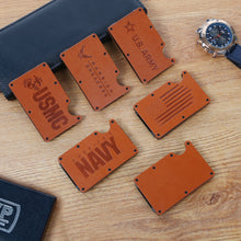 Load image into Gallery viewer, Leather Army RFID Blocking Metal Wallet
